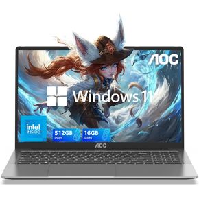 Laptop Computer 15.6" Full HD IPS Display Laptop with N97 Processor(Up to 3.6GHz)Work Laptops 16GB RAM 512GB SSD Windows 11 Laptop Business Computer Light&Thin, Metal Shell, Webcam, Type-C, USB3.2
