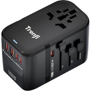 100W GaN+ Universal Travel Adapter, All-in-One USB-C PD Fast Charging Hub (3C/2A/AC) | International Plug (US/UK/EU/AU) for Laptops, MacBook Pro/Air, iPhone, iPad