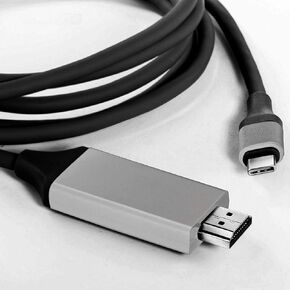 VOLT PLUS TECH USB-C/PD 4k HDMI Cable Compatible with Your DJI Osmo Action with Full 2160p@60Hz, 6Ft/2M Cable [Gray, Thunderbolt 3 Compatible]