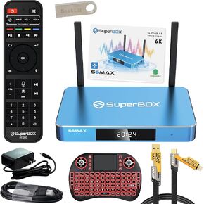 (Latest) 2025 Latest Bundle Super Box RC200 Voice Remote Control for S6max, New Edition SuperBox Bluetooth 5.2, Android 12, WiFi 6, 4G+64G Storage for S6 Max