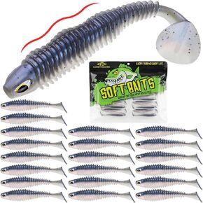 Paddle Tail Swimbaits 10/16/20 PCS Fishing Lures Soft Plastic Lures for Trout Crappie Walleye Soft Baits for Bass Fishing Freshwater Saltwater 4.1/3.5/3/2.5 Inch