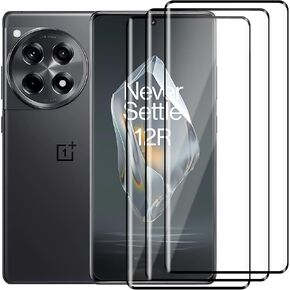 (3 Pack) for Oneplus 12R Screen Protector Tempered Glass,3D full Coverage Tempered Glass Screen protector,Shatterproof,Scratch-Resistant,Bubble Free for Oneplus 12R 5G Screen Protector