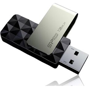 Silicon Power 128GB Blaze B30 USB 3.0 Swivel Flash Drive, Black (SP128GBUF3B30V1K)