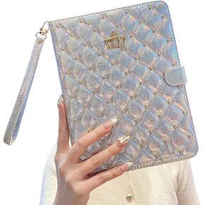 Case for iPad (A16) 11th Generation 11 Inch 2025 / iPad 10th Generation 10.9 Inch 2022, [Built-in Pencil Holder] Heavy Duty Shockproof Glitter Sparkly Leather Bling Folio Protective Cover (Rose Pink)