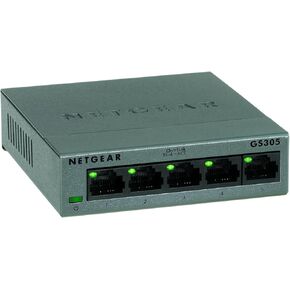 NETGEAR GS305 5-Port Gigabit Ethernet Unmanaged Switch - Desktop, Sturdy Metal Fanless Housing