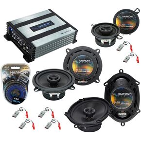 Harmony Audio HA-R5 Compatible with Ford Mustang 1986-1993 Car Stereo Rhythm Series 5.25" Replacement 225W Speakers & Grills,HA-R68 5x7 6x8 225W Speakers & HA-A400.4 Alloy 4 Channel 800W Speaker Amp