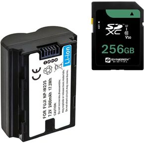 Synergy Digital Accessory Kit, Compatible with Fujifilm X-H2S Mirrorless Digital Camera Includes: KSD256GB Memory Card, SDNP-W235 Battery
