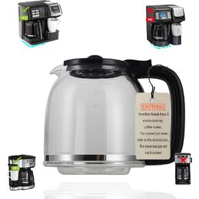 12 Cup Replacement Glass Carafe for Hamilton Beach Coffee Maker Flex Brew 49933 49980A 49980Z 49940 49947 49950 49954 49956 49958 49976, NOT fit 49902 49904, 46290 46299 46293 43874 49630 49615