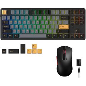 DAREU Wireless Keyboard and Mouse:EK87PRO 80% TKL Wireless Mechanical Gaming Keyboard &A950 Wing 35g Ultra-Lightweight 8K Polling Rate Wireless Gaming Mouse Combo