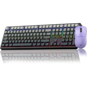 Wireless Keyboard and Mouse Combo, AULA F108 Full Size Mechanical Keyboard+AULA SC580 Tri-Mode Gaming Mouse