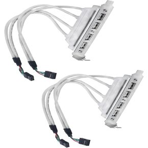 Motherboard 4 Ports USB 2.0 Hubs Expansion Rear Panel Header Bracket USB Hub Connector Cable Adapter 2Pcs