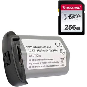 Synergy Digital Accessory Kit, Compatible with Canon EOS R3 Digital Camera Includes: KSD256GB Memory Card, SDLPE19 Battery