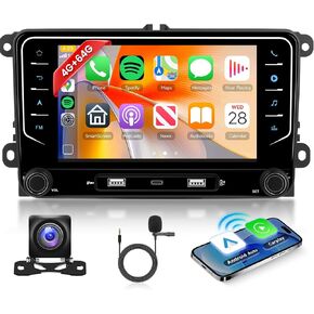 [4G+64G]8 core Car Radio for VW T5 Golf MK4 Bora Polo MK5 Passat B5 Jetta Peugeot 307 Ford Flex with Wireless Carplay Android Auto, Hodozzy 7 inch Car Stereo with GPS Wifi bluetooth FM DSP SWC Canbus