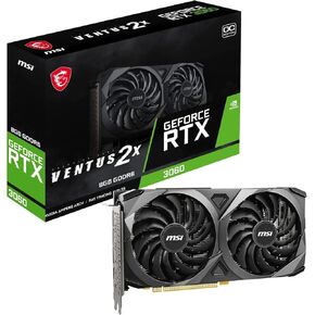 MSI Gaming GeForce RTX 3060 8GB GDRR6 128-Bit HDMI/DP PCIe 4 Torx Twin Fan Ampere OC Graphics Card (RTX 3060 Ventus 2X 8G OC) (Renewed)