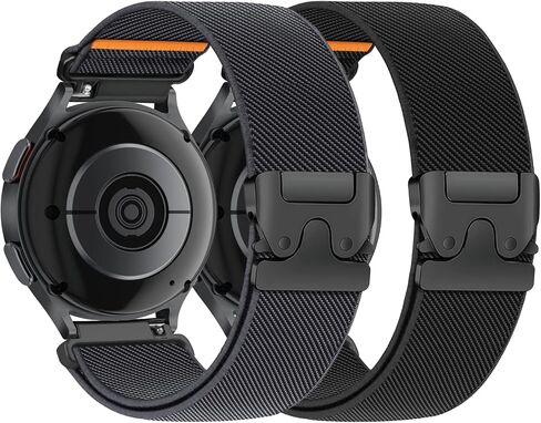 Elastic Bands for Samsung Galaxy Watch 7 6 5 4 FE Band 40mm 44mm/Watch 6 4 Classic Bands 47mm 43mm 42mm 46mm/5 Pro 45mm/Active 2 Men Women,20mm Parachute Buckle Stretchy Fabric Nylon Sport Strap in Saudi Arabia