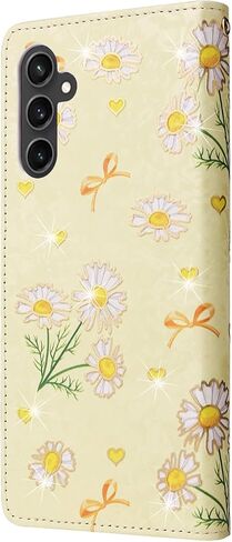 UEEBAI Wallet Case for Samsung Galaxy S23 FE 5G, PU Leather Phone Case Kickstand RFID Blocking Flip Case Card Slots Wrist Strap Relief Engraved Pattern Magnetic Closure Folio Case - White Rose in Saudi Arabia