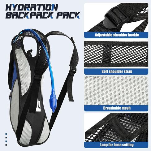 2 Pack Hydration Backpack Pack with 2L Water Bladder, Hiking Backpack with Hydration Bladder Water Rucksack Backpack Bladder Bag Cycling Bicycle Bike/Hiking Climbing Pouch in Saudi Arabia
