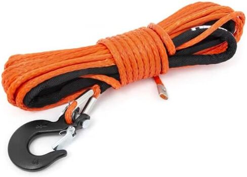 Rough Country 1/4" UTV/ATV Purple Synthetic Winch Rope | 50 FT - RS162,Black in Saudi Arabia