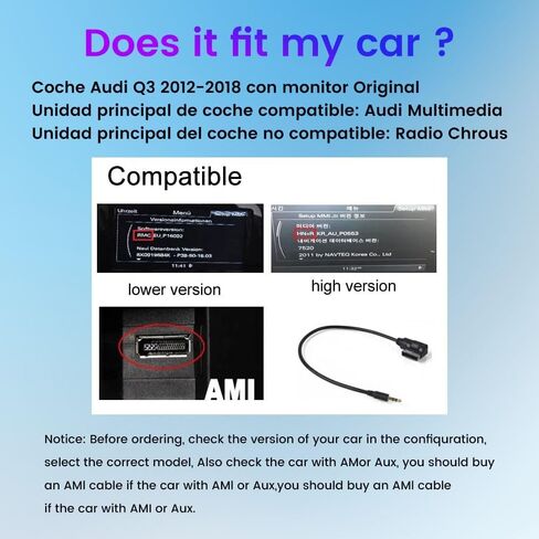 for Audi Q3 2013-2018 (RMC) 10.25" Octa Core 4G+32G Car CarPlay Android Auto Navigation Android Stereo GPS Radio Display IPS Touchscreen Headunit Tablet Media Player in Saudi Arabia