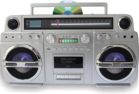 TechPlay Monster B 1980S-Style Boom Box CD Player, Cassette Player/Recorder, AM/FM, USB, Bluetooth Speaker with Built-in Rechargeable Battery… in Saudi Arabia