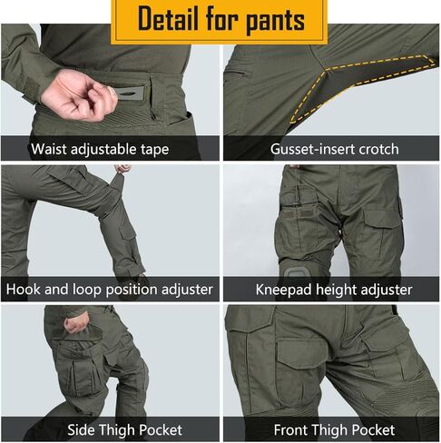 طقم الزي القتالي للرجال G3 من IDOGEAR مع وسادات للركبة والكوع وملابس مموهة in Kuwait