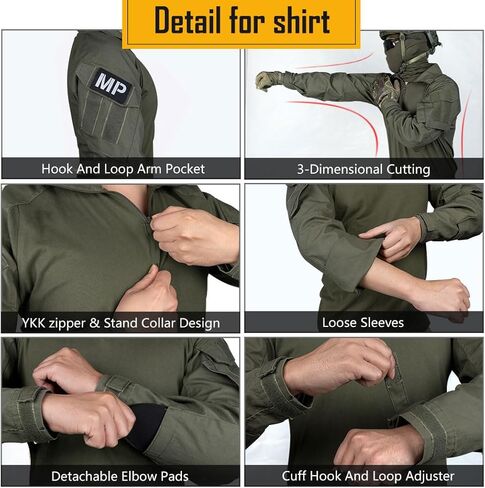 طقم الزي القتالي للرجال G3 من IDOGEAR مع وسادات للركبة والكوع وملابس مموهة in Kuwait