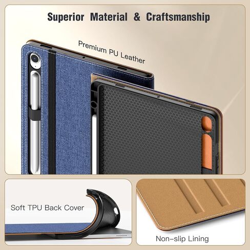 علبة Moko لـ Samsug Galaxy Tab S10 Fe/S9 Fe 5g 10.9 بوصة 2025/2023 ، S9 11 بوصة 2023 مع حامل القلم S ، PU Leather Multi-alman in Kuwait