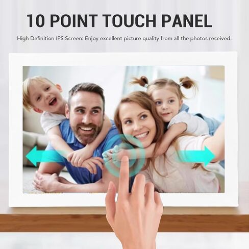 CCYLEZ 16.7 Inch Touch Screen Digital Photo Frame, Full HD 1080P WiFi Cloud Frame with Android OS, USB/SD/Remote Control, Multi Language Support for Home, Office, White (White) in Saudi Arabia
