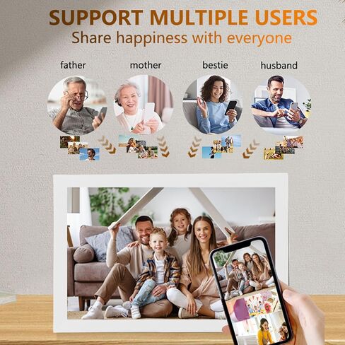 CCYLEZ 16.7 Inch Touch Screen Digital Photo Frame, Full HD 1080P WiFi Cloud Frame with Android OS, USB/SD/Remote Control, Multi Language Support for Home, Office, White (White) in Saudi Arabia