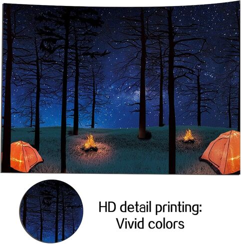 CGXINS Forest Night Scene Camping Backdrop for Photography 7x5ft Children Camping Themed Birthday Banner Baby Shower Party Decor Camp Event Photo Background Photo Booth Props Supplies in Saudi Arabia