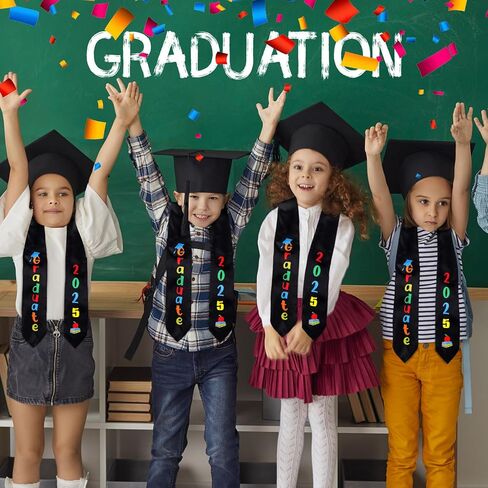 Berlune 6 Pcs Kids Preschool Graduation Stoles Preschool Printed Graduation Stole Graduation Sash Graduate Gift for Child in Saudi Arabia