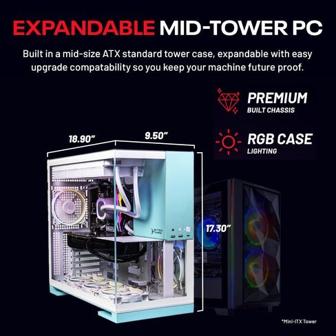 Skytech Gaming Shadow Desktop PC ، Ryzen 7 5700 3.7 GHz (4.6GHz Turbo) ، NVIDIA RTX 5060 TI 8GB ، 1TB NVME SSD ، 32GB DDR4 RAM 3200 ، 650W GOLD GOLD ، WI-FI ، WIN 11 in Kuwait