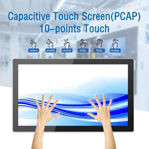 Grentouch 21.5 بوصة 10 نقاط شاشة تعمل باللمس شاشة LCD حالة الألومنيوم - مراقبة شاشة تعمل باللمس المدمجة للصناعات والطبية والتجزئة in Kuwait