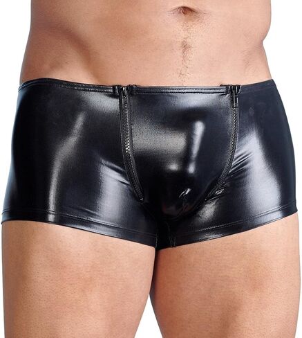 Underwear Wet Look Men's Zippered Boxers, Black, Large, 122 Gram - Svenjoyment in Saudi Arabia