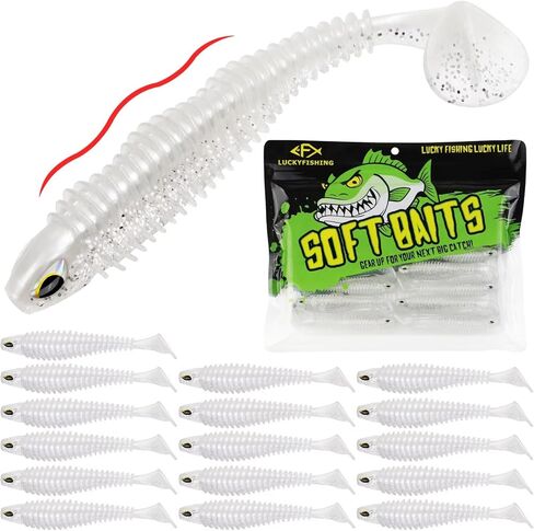 Paddle Tail Swimbaits 10/16/20 PCS Fishing Lures Soft Plastic Lures for Trout Crappie Walleye Soft Baits for Bass Fishing Freshwater Saltwater 4.1/3.5/3/2.5 Inch in Saudi Arabia