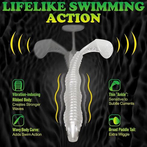 Paddle Tail Swimbaits 10/16/20 PCS Fishing Lures Soft Plastic Lures for Trout Crappie Walleye Soft Baits for Bass Fishing Freshwater Saltwater 4.1/3.5/3/2.5 Inch in Saudi Arabia