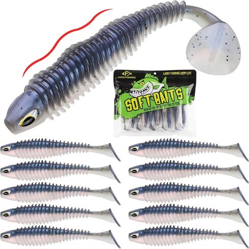 Paddle Tail Swimbaits 10/16/20 PCS Fishing Lures Soft Plastic Lures for Trout Crappie Walleye Soft Baits for Bass Fishing Freshwater Saltwater 4.1/3.5/3/2.5 Inch in Saudi Arabia