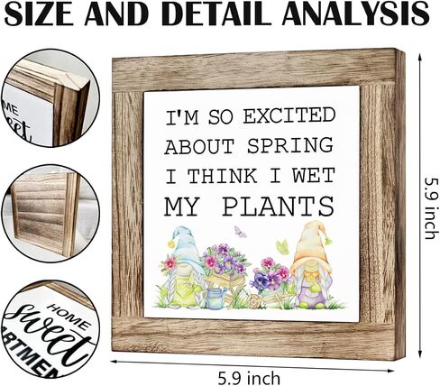 Spring Decor, Wooden Box Signs for Home Decor, Floral Umbrella Sign, Spring Door Sign, Home Wall Decor, Home Decor Art, Living Room Decor, Colorful Flower Decorations for Garden, No Rain No Flowers in Kuwait