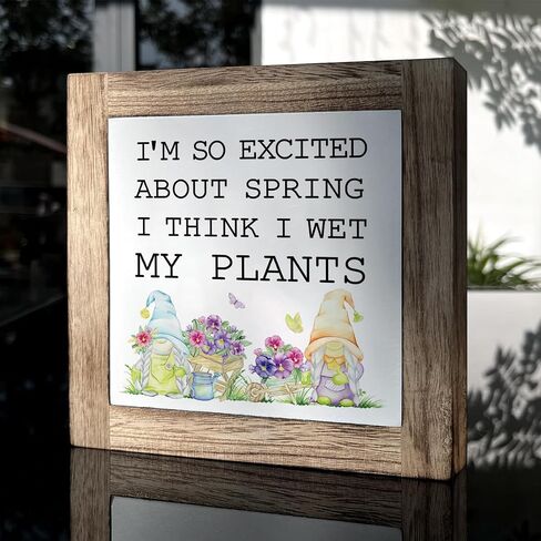 Spring Decor, Wooden Box Signs for Home Decor, Floral Umbrella Sign, Spring Door Sign, Home Wall Decor, Home Decor Art, Living Room Decor, Colorful Flower Decorations for Garden, No Rain No Flowers in Kuwait
