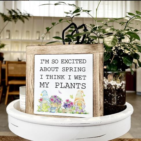 Spring Decor, Wooden Box Signs for Home Decor, Floral Umbrella Sign, Spring Door Sign, Home Wall Decor, Home Decor Art, Living Room Decor, Colorful Flower Decorations for Garden, No Rain No Flowers in Kuwait