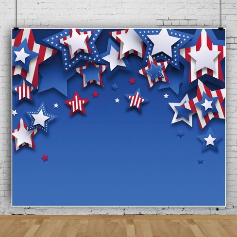 10x8ft Independence Day 4th of July Backdrop Patriotic Day Memorial Day Veterans Day Backdrop American Flag Striped Star Photography Background Large Banner Party Decorations Studio Photo Booth Props in Saudi Arabia