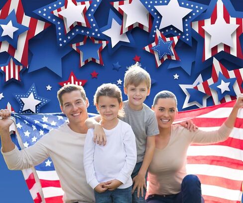 10x8ft Independence Day 4th of July Backdrop Patriotic Day Memorial Day Veterans Day Backdrop American Flag Striped Star Photography Background Large Banner Party Decorations Studio Photo Booth Props in Saudi Arabia