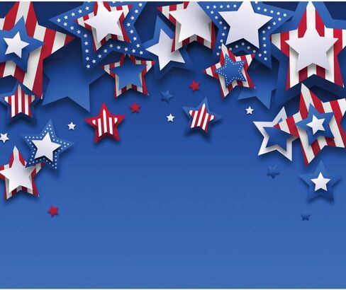 10x8ft Independence Day 4th of July Backdrop Patriotic Day Memorial Day Veterans Day Backdrop American Flag Striped Star Photography Background Large Banner Party Decorations Studio Photo Booth Props in Saudi Arabia