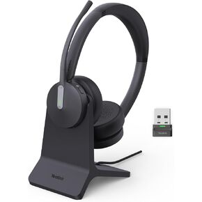 Yealink BH70 Dual UC with Charging Stand, Wireless Bluetooth Headset with Microphone for Work, up to 35h Talking Battery Life, 3-Mic Noise Cancellation Headsets for Computer (USB-A)