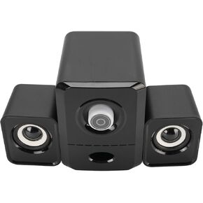 Bewinner 360° Surround Sound,Wired Computer Speaker, Independent Volume knob, USB Powered, bass Diaphragm, 90Hz-20KHz Frequency Response, 5w+3wx2 Power Output