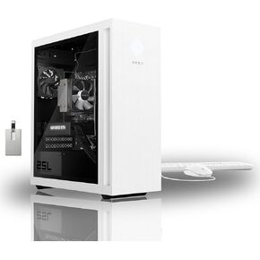 HP 2022 OMEN 25L Gaming Desktop, AMD Ryzen 5 5600G, 32GB DDR4 RAM, 1TB PCIe SSD, NVIDIA GeForce GTX 1660 Super 6G GDDR6, Win 11 Pro, White, 32GB Snowbell USB Card (Renewed)
