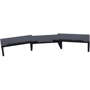 Retractable Monitor Stand Riser for Desktop Computer Screen Shelf with Non Slip Base for Home Office School Supports Dual Monitors Black Finish