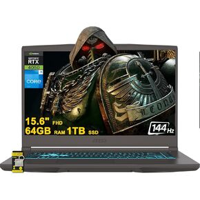 MSI Thin 15 Gaming Laptop 15.6" FHD IPS 144Hz Intel 8-core i5-13420H (>i7-11800H) 32GB RAM 1TB SSD GeForce RTX 4050 USB-C Backlit Win11 w/ICP Hub