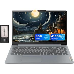 Lenovo IdeaPad Slim 3 15.6" FHD Anti-Glare Laptop, Intel i3-N305, 8GB LPDDR5, 1.16TB Storage(1TB SSD+160GB Docking Station Set), Num Pad, HD Camera, Dolby Audio, WiFi 6, Win 11, Grey
