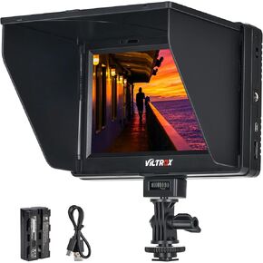 Viltrox DC-70 II 7 بوصة شاشة فيديو الكاميرا ، مجموعة مراقبة حقل الكاميرا 4K مع إدخال/إخراج HDMI AV لكاميرا Canon Nikon Sony DSLR ، فركز الذروة مساعدة الفيديو مع غطاء محرك السيارة/البطارية Sunshade